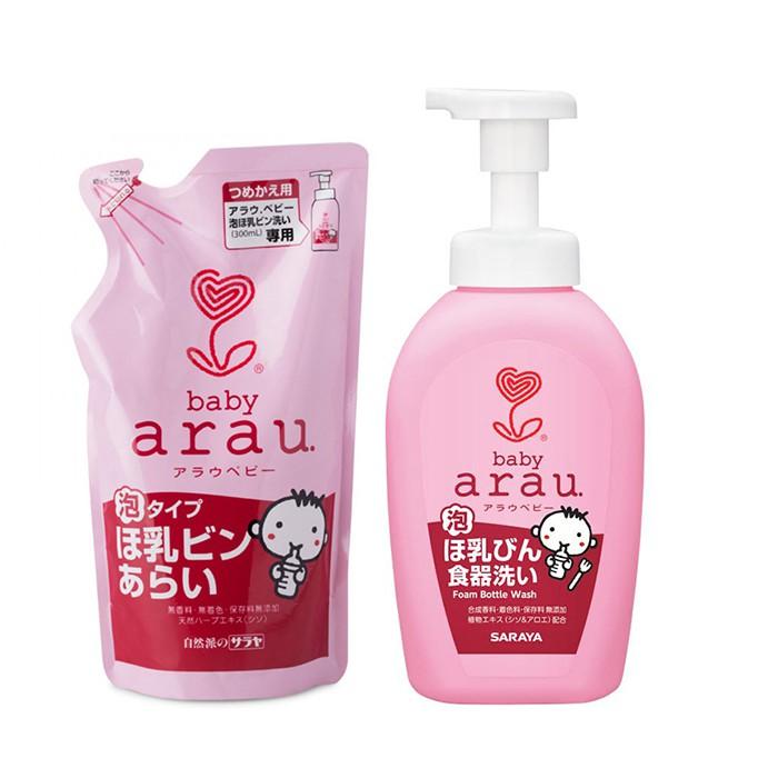 Combo nước rửa bình Arau Baby (1 chai 450ml + 1 túi 400ml)