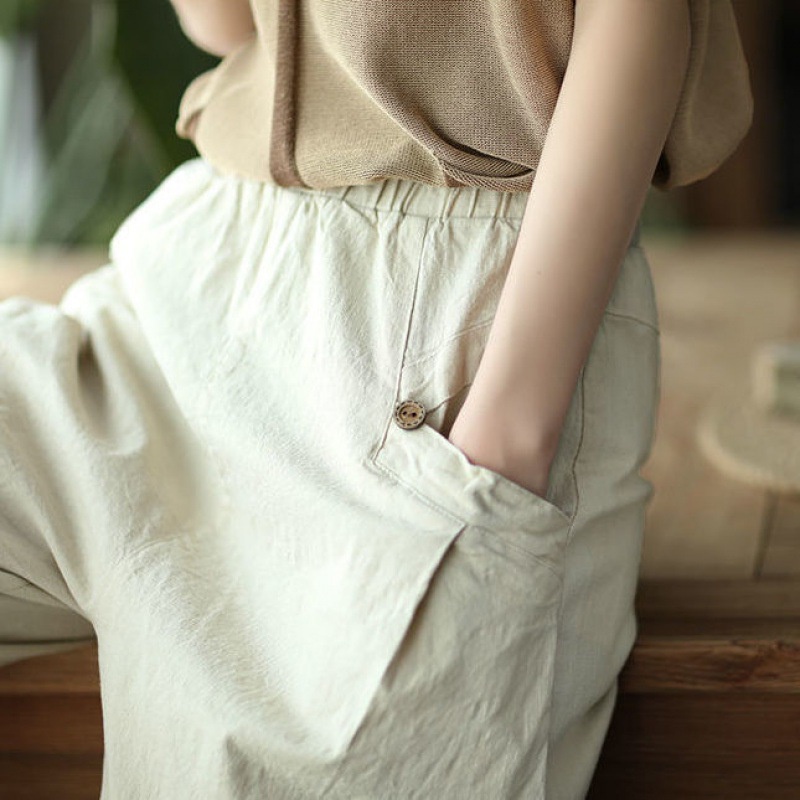Quần ống rộng nữ, chất liệu Đũi cao cấp, phong cách Hàn Quốc, trẻ trung, thoải mái NeSa Shop QKH.056