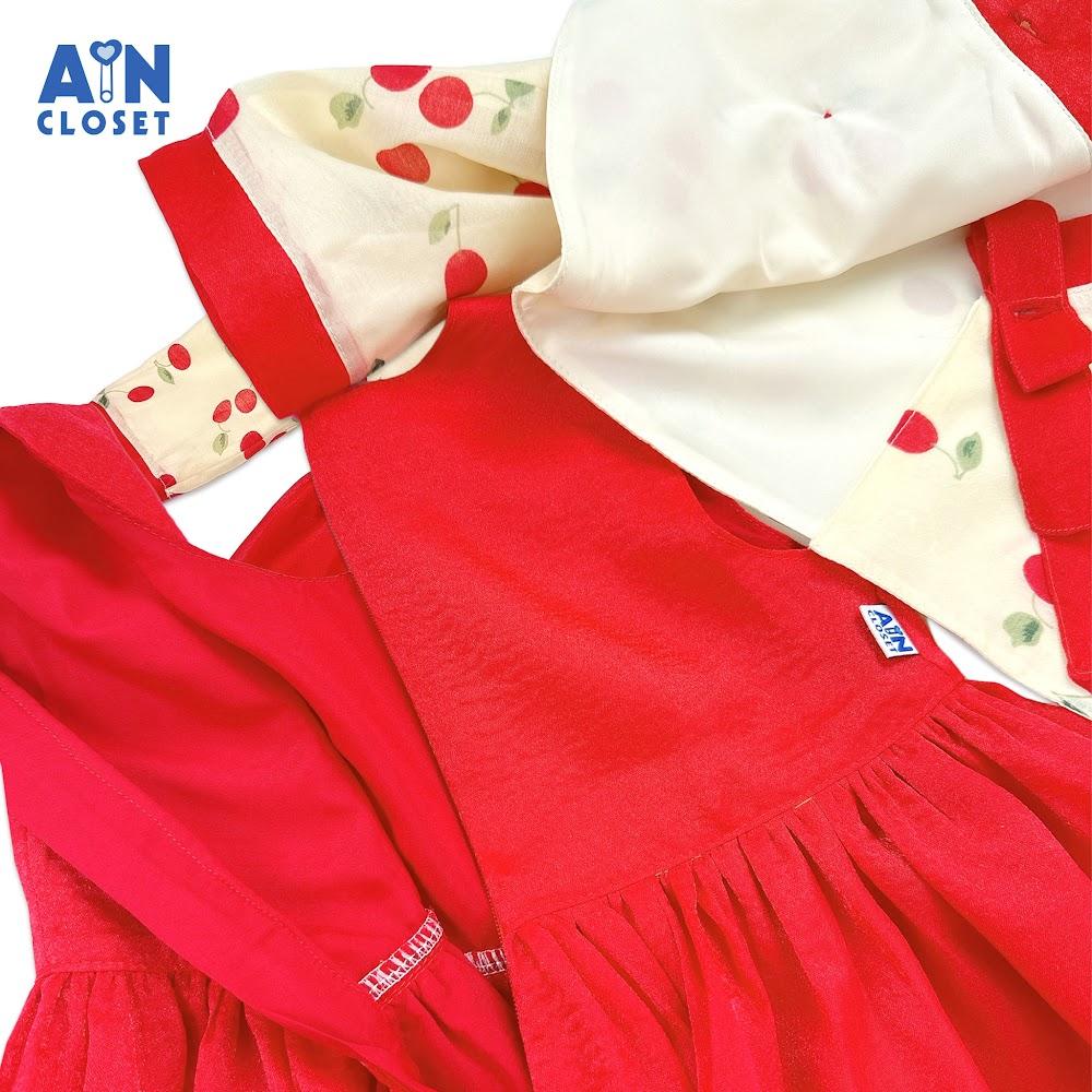 Đầm Hanbok cách tân bé gái họa tiết Cherry đỏ tơ ánh nhủ - AICDBGYJIPQM - AIN Closet