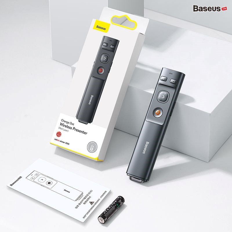 Bút Laser trình chiếu Baseus Orange Dot Wireless Presenter ( hàng chính hãng)