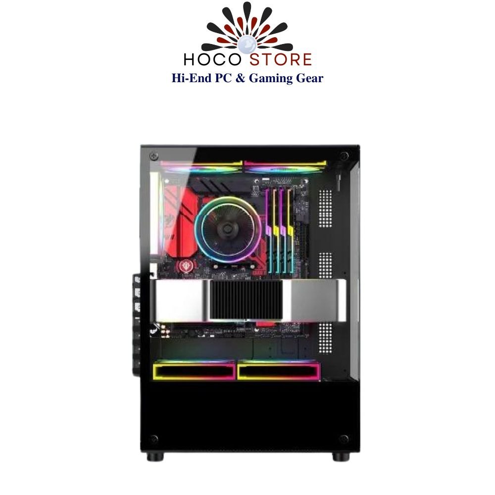 Vỏ Case Máy Tính VSP Gaming Aquanaut AX5 2 Mặt Kính - (mATX) Case 2 Mặt kính chuyên tản Custom, AIO - Hàng chính hãng