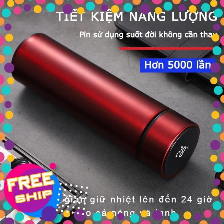 Bình Giữ Nhiệt 500ml Nắp Cảm Ứng Nhiệt Độ Inox 304 Cao cấp-Bình nước hiển thị nhiệt độ nước