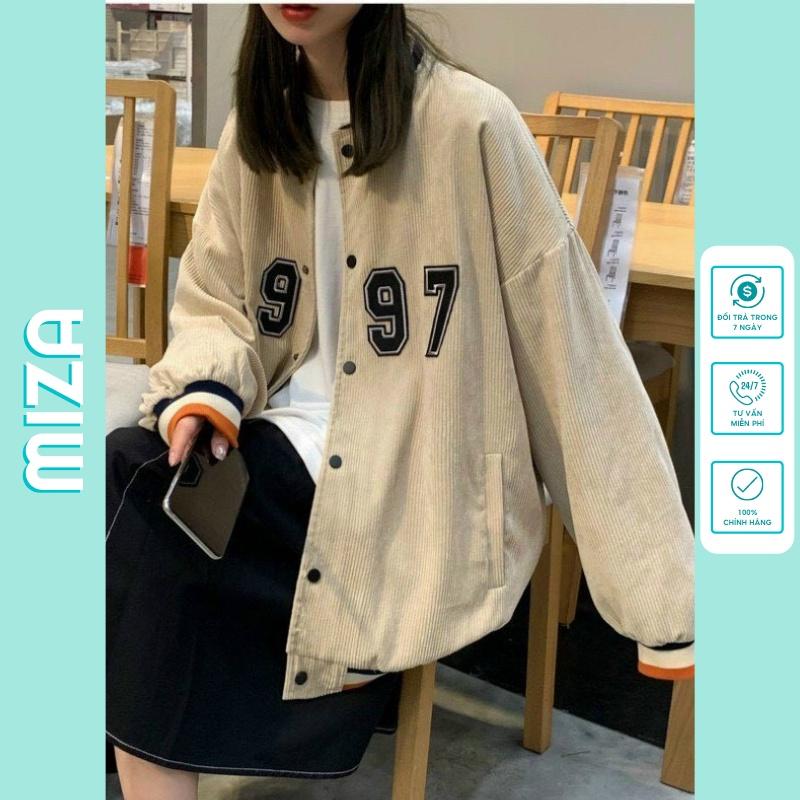 Áo khoác bomber nhung nữ nam unisex gió jacket cúc bấm form rộng local brand ulzzang phong cách hàn quốc đep 1997