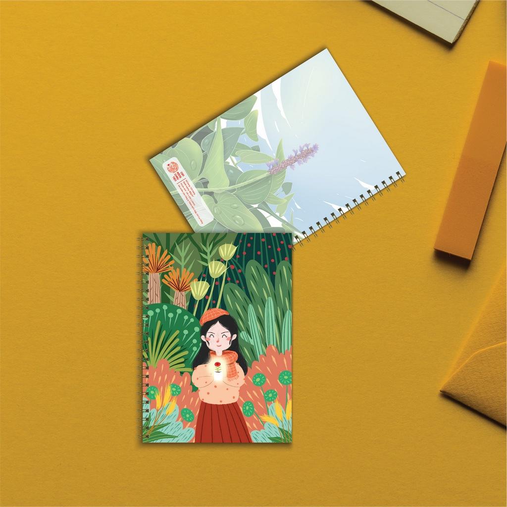 Sổ ghi chép lò xo A5 họa tiết Morning đáng yêu, giấy chất lượng cao - Giấy Vở Con Rồng