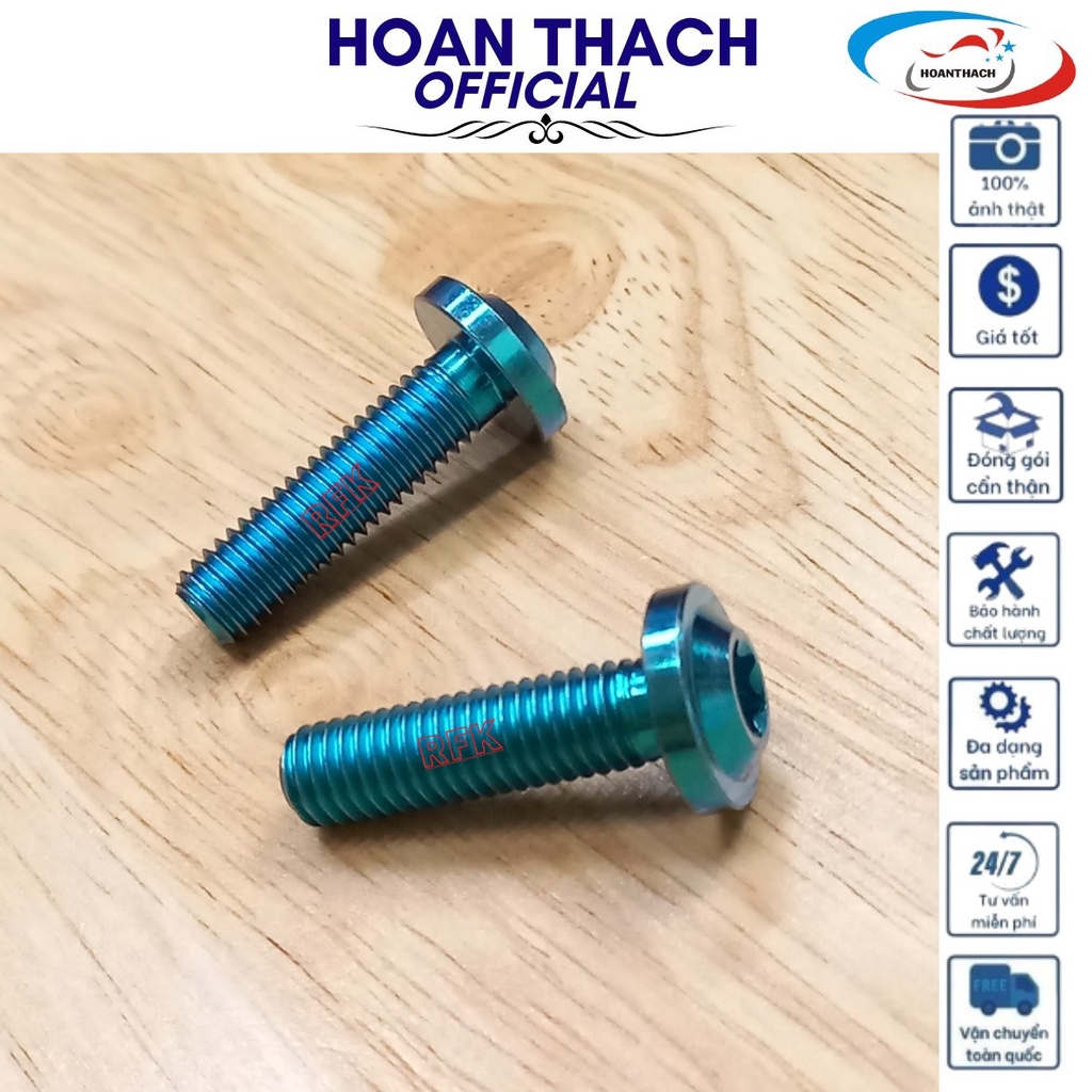 Ốc Gr5 8L30 Đầu Dù Xanh dùng cho nhiều dòng xe  SP010477 (giá 1 con)