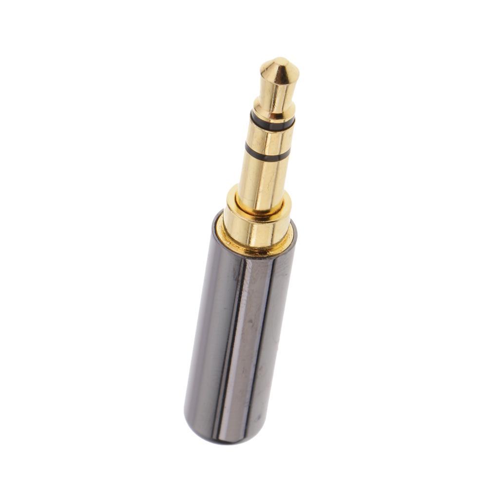 3.5mm 1/8" 3 Pole Male Plug Jack A/V Solder Connector black