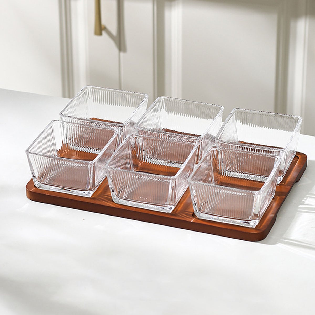 Hũ Đựng Mứt Tết 6 Ngăn Thuỷ Tinh Có Nắp - Khay Mứt Trái Tim - Kèm Khay Đựng Bánh Kẹo, Hoa Quả Trang Trí Ngày Tết Sang Trọng - HÀNG CHÍNH HÃNG MINIIN