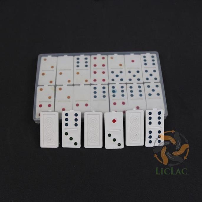 Hộp đồ chơi bộ cờ Domino giá rẻ màu Trắng Ngà có hộp đựng cờ - Bộ Chơi Cờ Giải Trí -