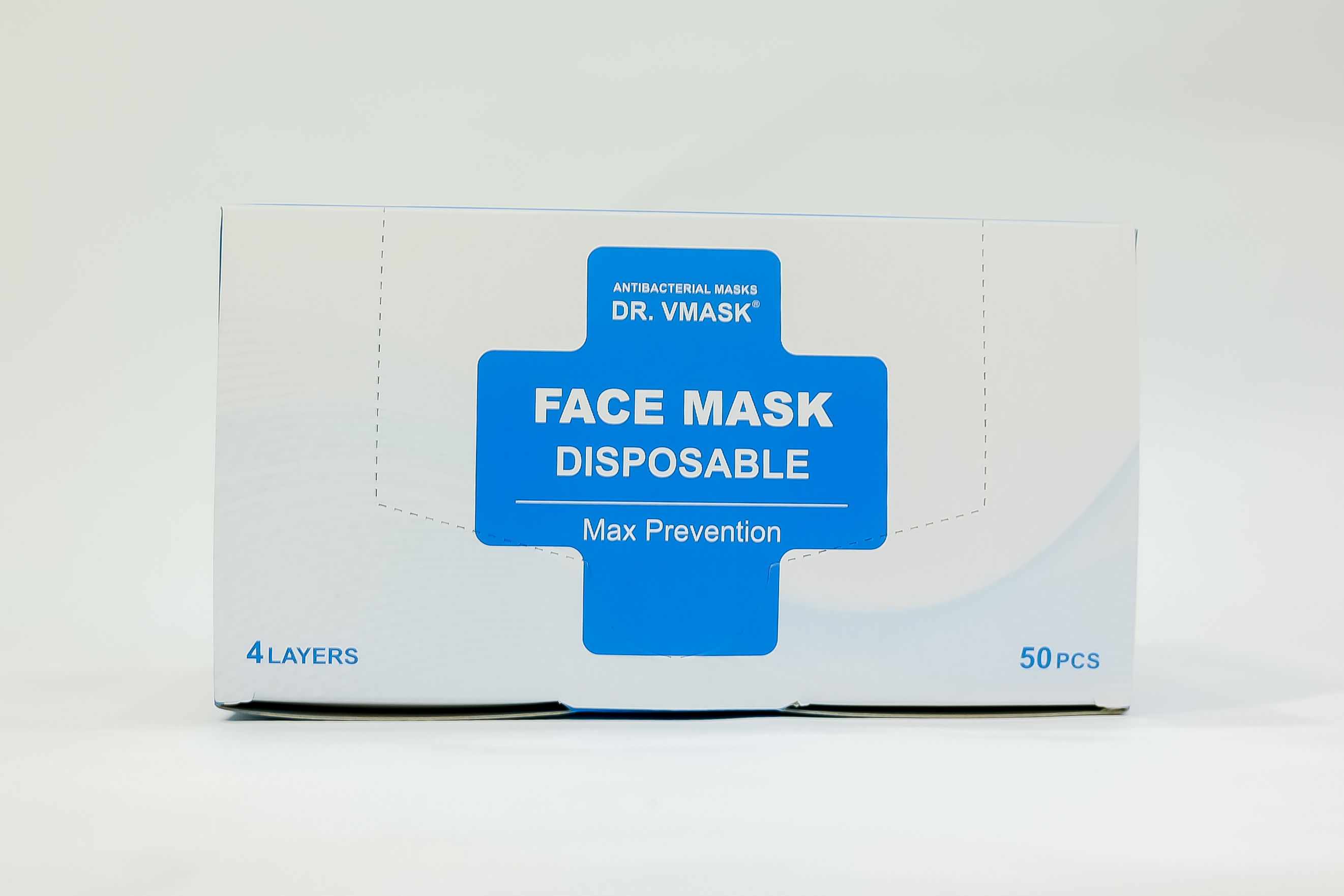 Khẩu trang y tế kháng khuẩn 4 lớp Dr. VMask - Xanh 1 hộp - 50 cái