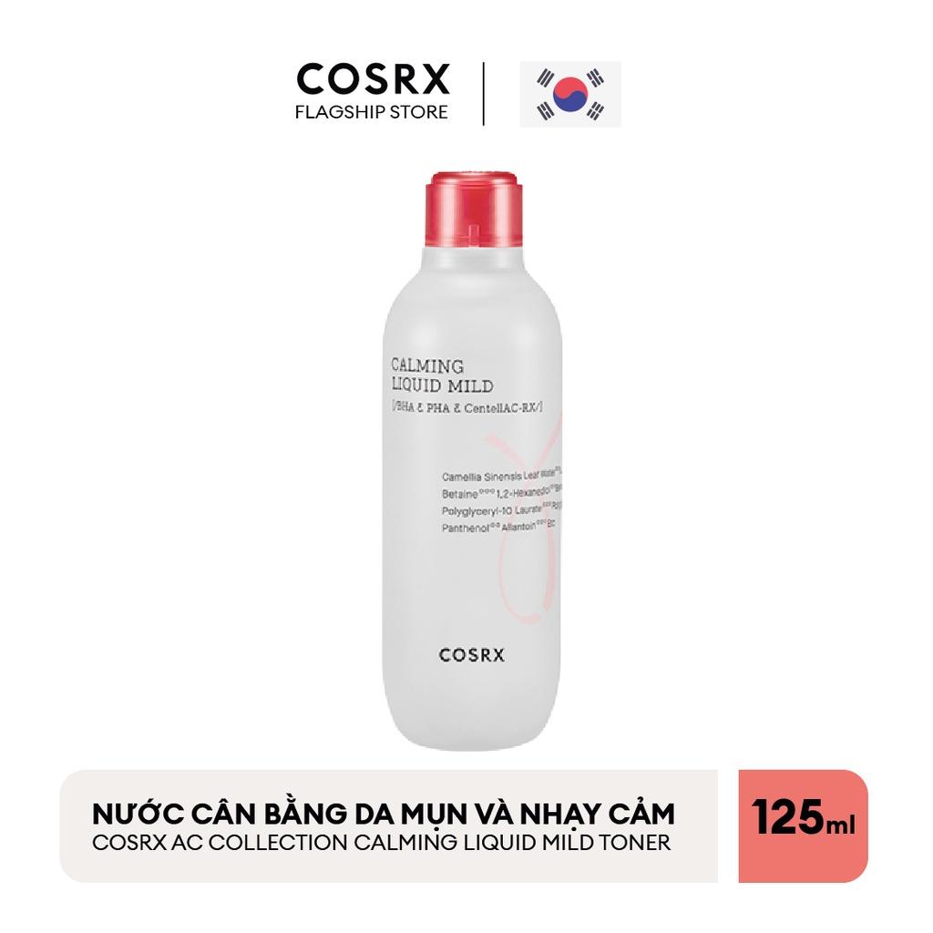 Nước Cân Bằng Da Mụn Và Nhạy Cảm Không Cồn(PHA + Rau Má) COSRX AC Collection Calming Liquid Mild Toner 125ml