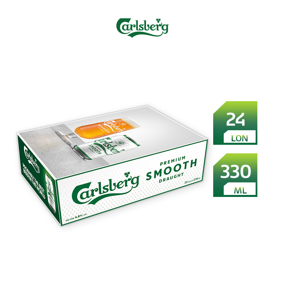 Thùng 24 lon bia Carlsberg Smooth 330ml