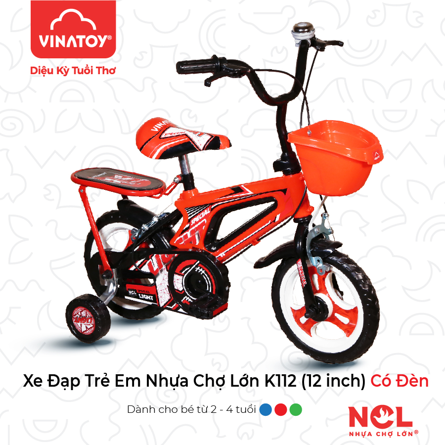 Xe Đạp Trẻ Em Nhựa Chợ Lớn K112 - Cho Bé Từ 2 đến 4 Tuổi