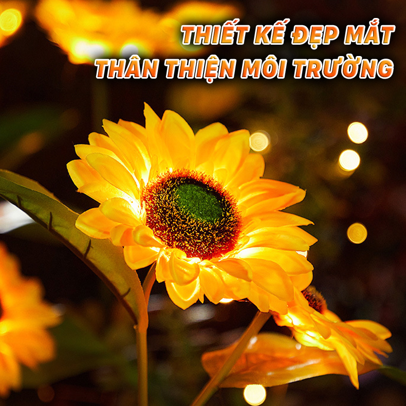 Đèn Trang Trí Năng Lượng Mặt Trời Hoa Hướng Dương, Không Cần Nối Dây, Tự Động Sáng - DA3033