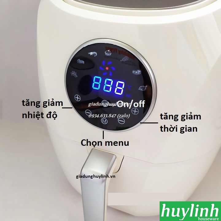 Nồi chiên không dầu điện tử Perfect PF-D88 [D92] - Dung tích 5 lít - Hàng chính hãng