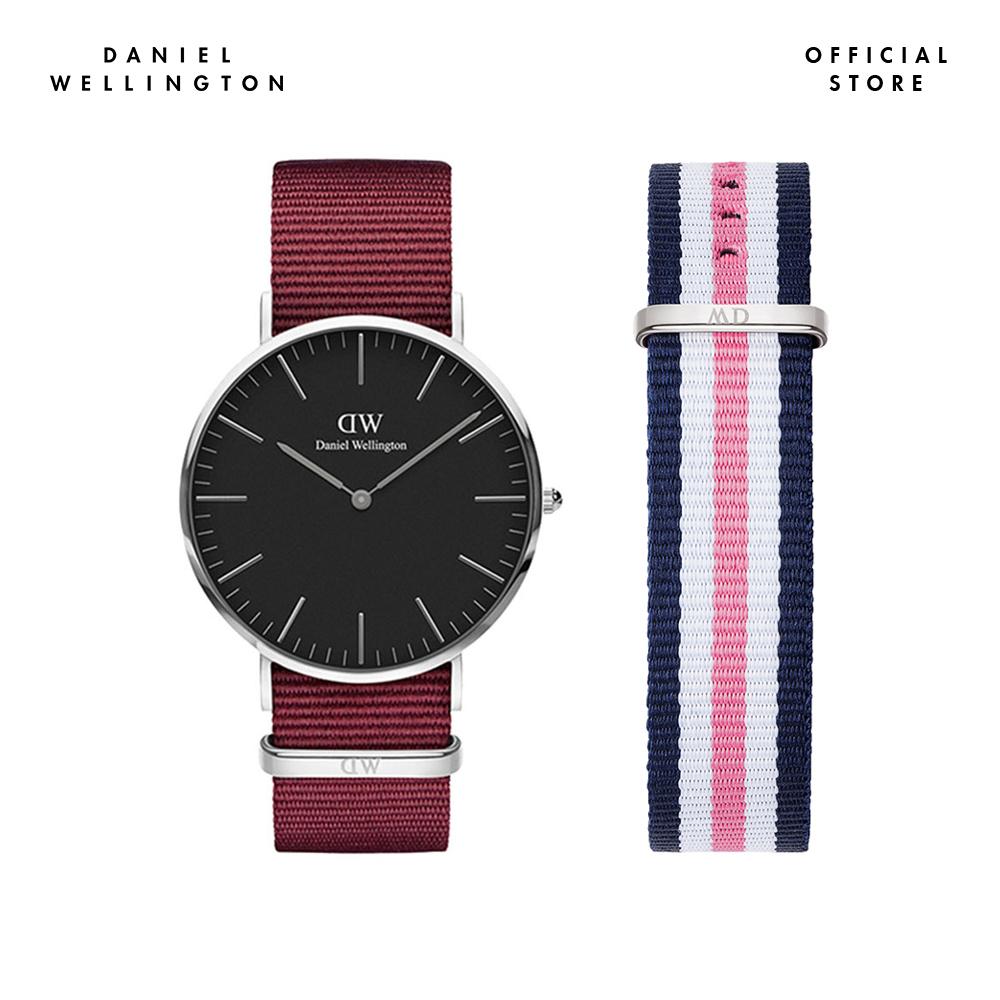 Combo Gift Nữ Daniel Wellington Đồng hồ Classic Roselyn DW00100274 + Dây vải nato Classic DW00200050