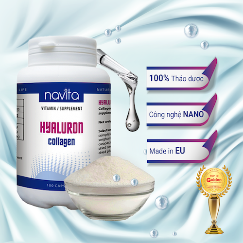Thực phẩm bảo vệ sức khỏe NAVITA - Hyaluron Collagen - Sản phẩm chống lão hóa da