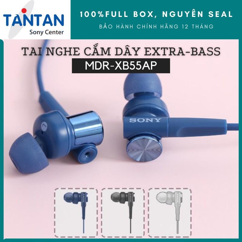 Tai nghe Cắm Dây Extrabass Sony MDR-XB55AP | Hàng chính hãng  - Màu Xanh Dương