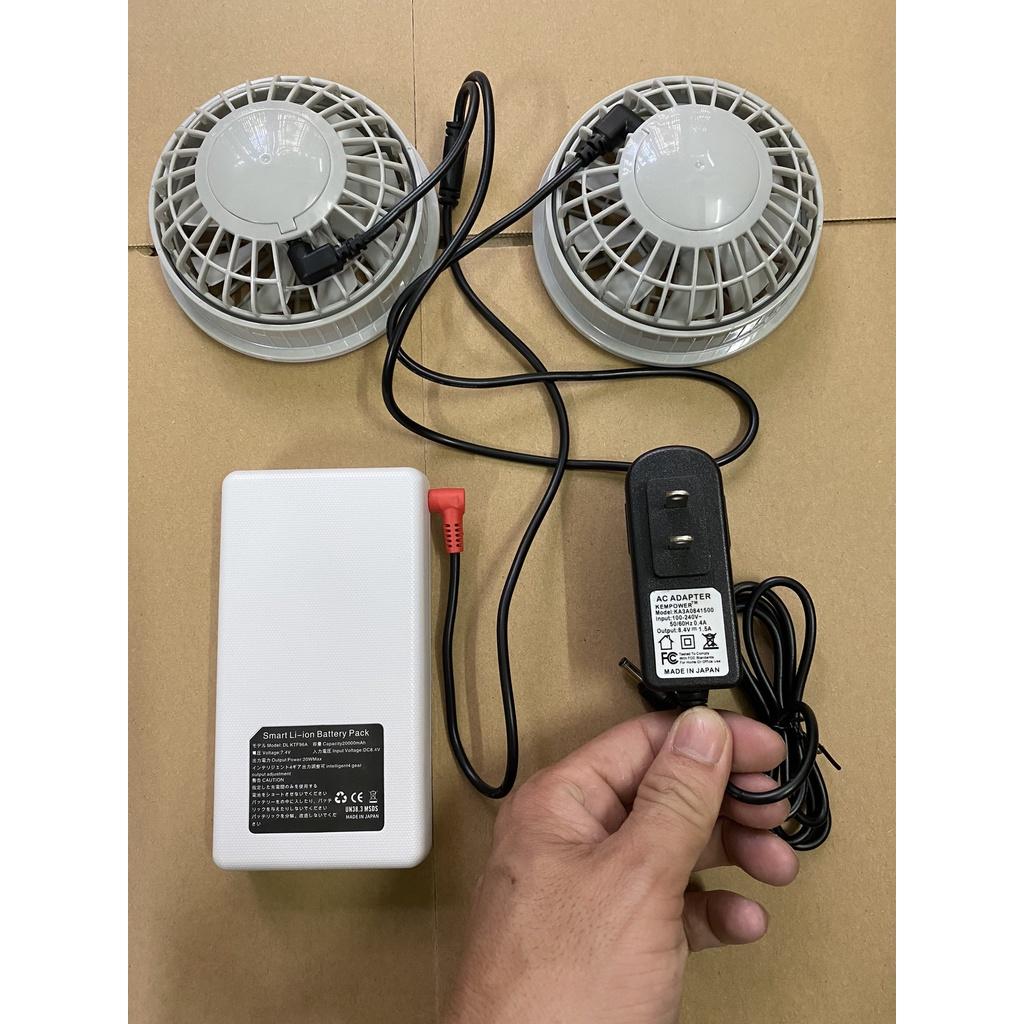 Bộ phụ kiện của áo điều hòa thời gian dùng đến 15h - Bảo hành 1 năm