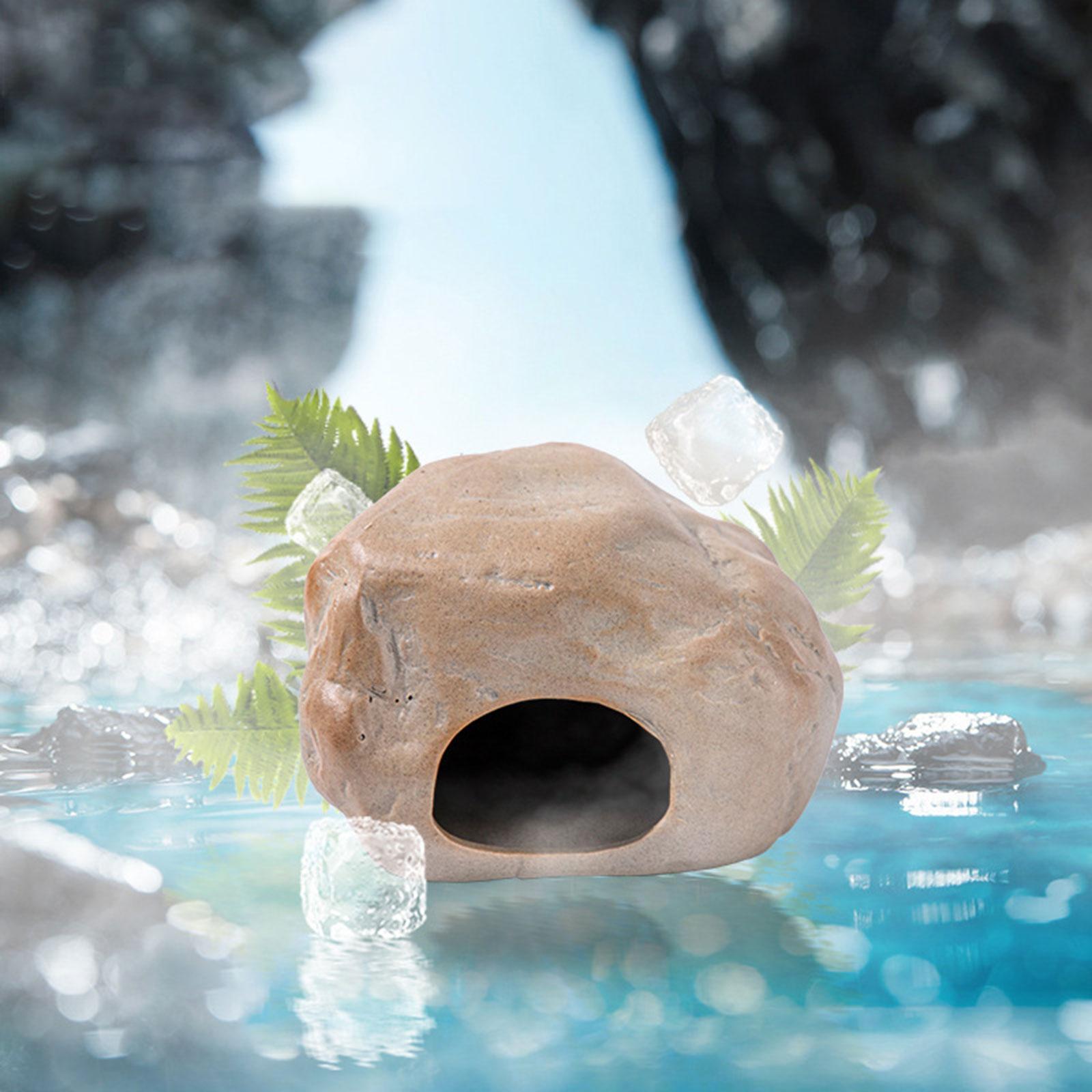 Stone Shape Hamster Hideout House Landscaping Hideaway Small Animals Cage Pets Habitat House Critter Bath for Dwarf Chipmunk Mice Gerbils