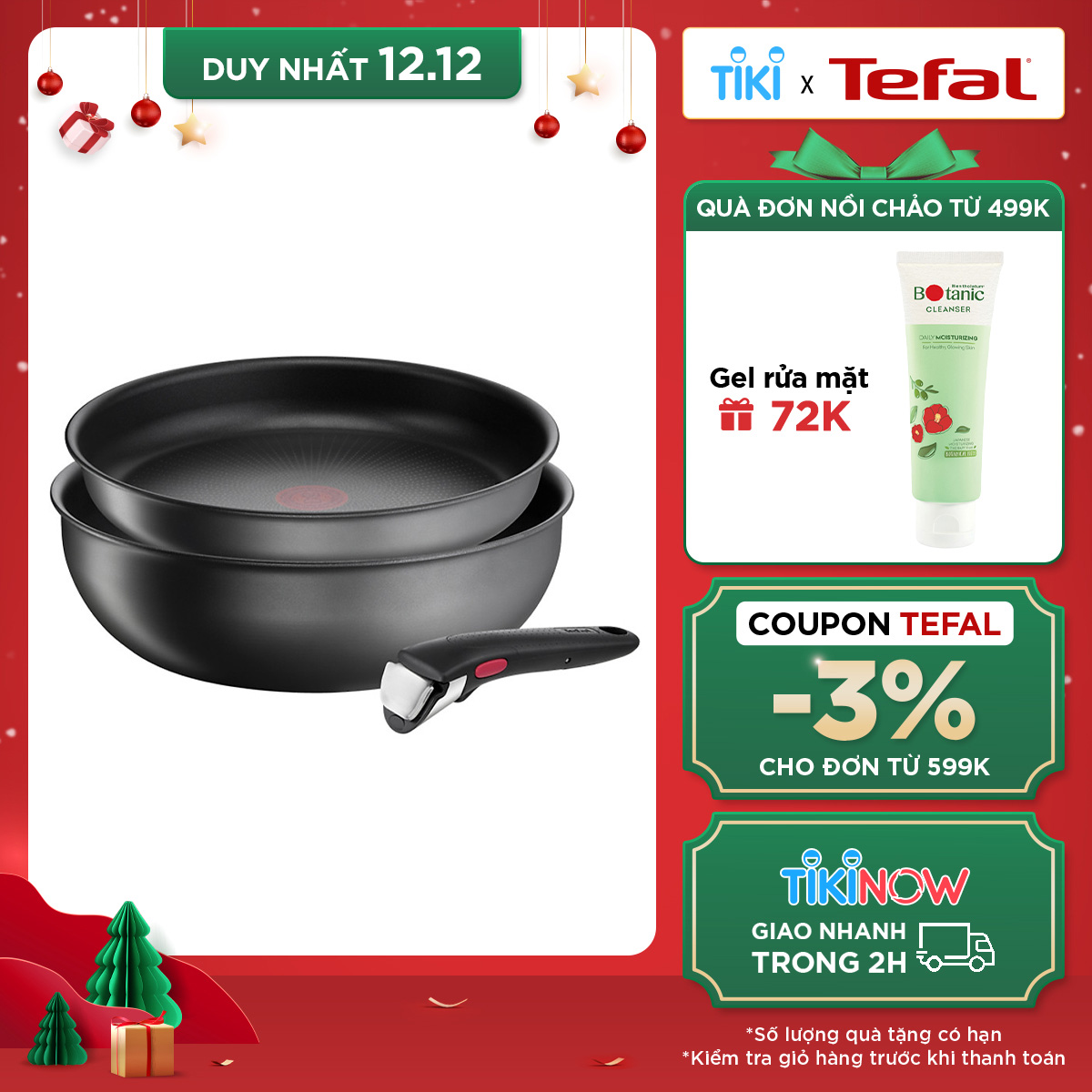 [Made in France] Bộ nồi chảo cán rời 3 món Tefal Ingenio Daily Chef (chảo sâu 26cm, chảo chiên 24cm, cán cầm rời) - Hàng chính hãng