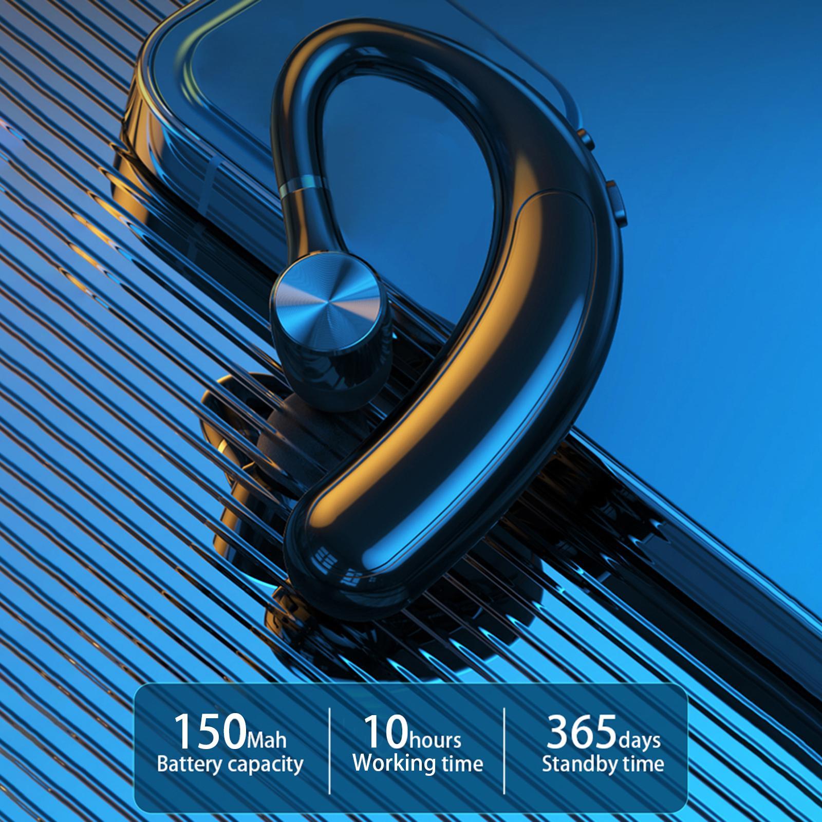 Wireless Headset Business Earphones Rechargeable Noise Cancelling Surround Ear-Hook Bluetooth Headset for Running Sports Laptop Video Music