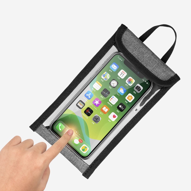 Túi treo xe đạp thể thao cảm ứng Hatsu-KCU điện thoại 6,4 inch - Túi đựng đồ xe đạp địa hình cải bố the K
