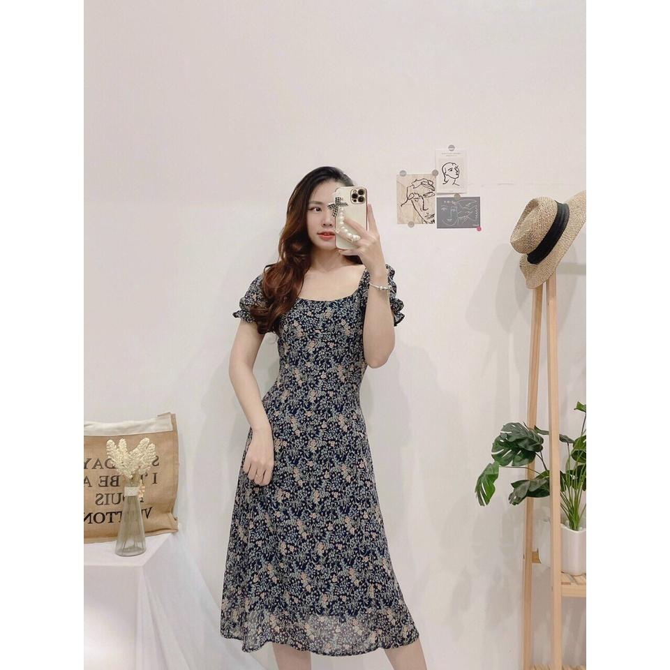 ĐẦM HOA NHÍ TAY NO CHUN - Hình Shop Chụp Thật