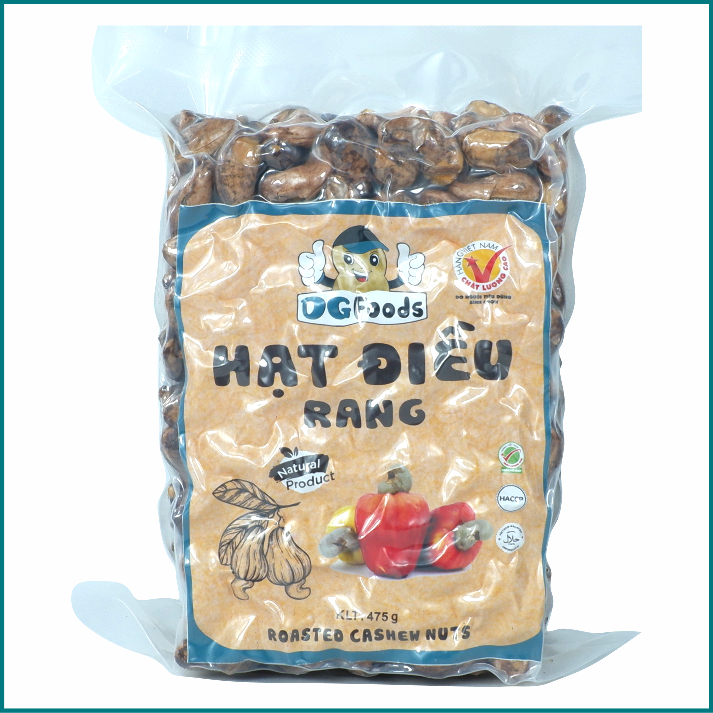 Hạt Điều Rang DGfoods 475/ HVNCLC, Haccp, Halal, Ăn chay, Ăn kiêng, Đặc sản Cần Thơ, Hạt điều bình phước