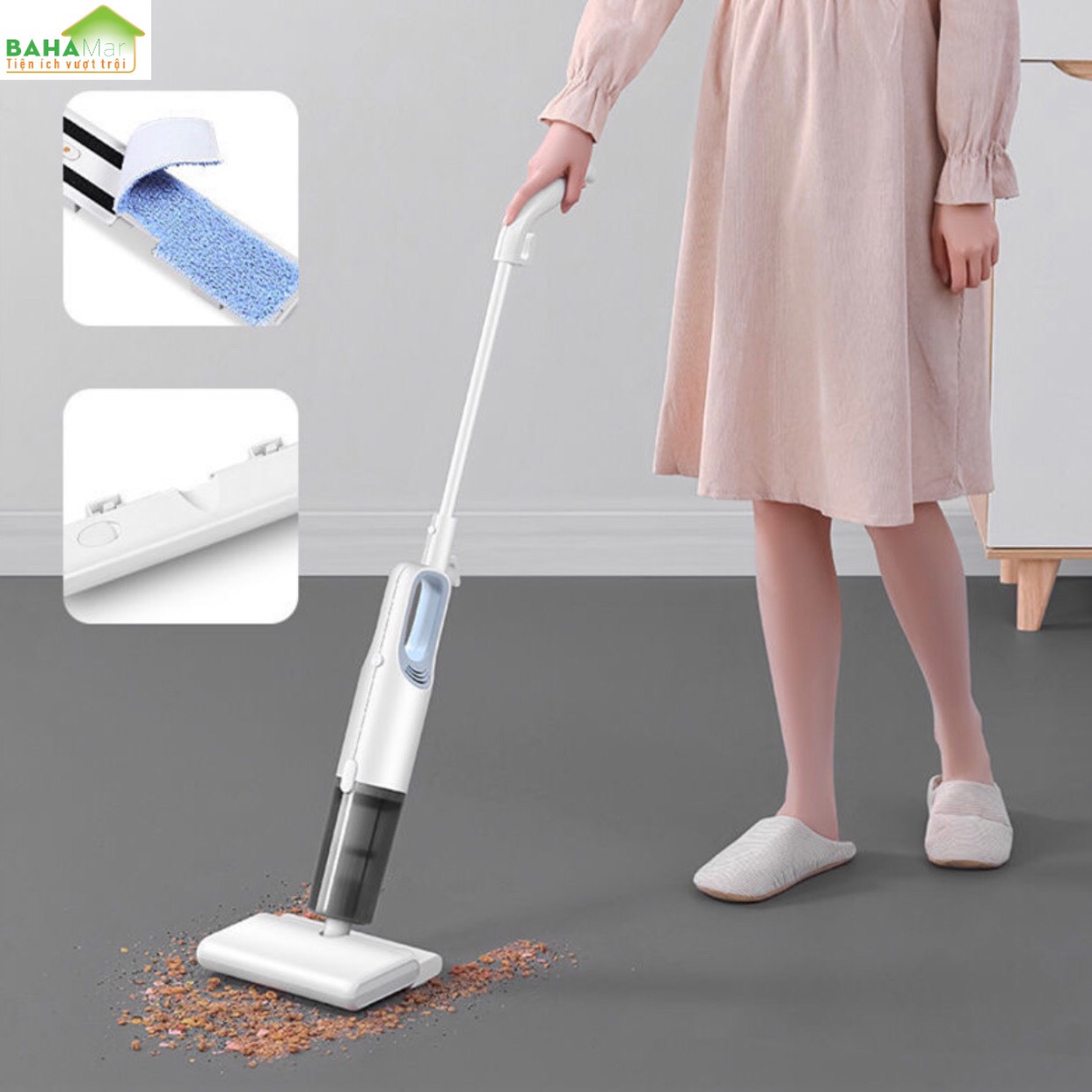 MÁY HÚT BỤI + LAU NHÀ CAO CẤP CẦM TAY KONKA ĐA NĂNG TẤT CẢ TRONG MỘT MÁY "BAHAMAR" Máy tích hợp hút bụi và lau trong cùng một máy