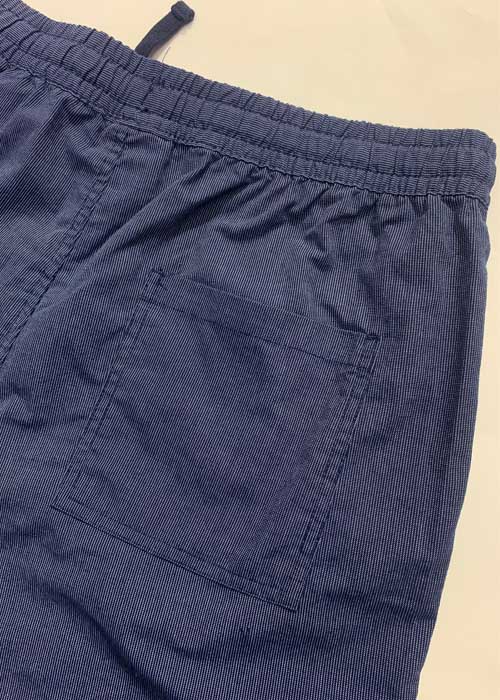 Quần Short Nam Lưng Thun Vải Sọc Cotton Có Túi Kiểu Hàn Quốc Màu Xanh Navy