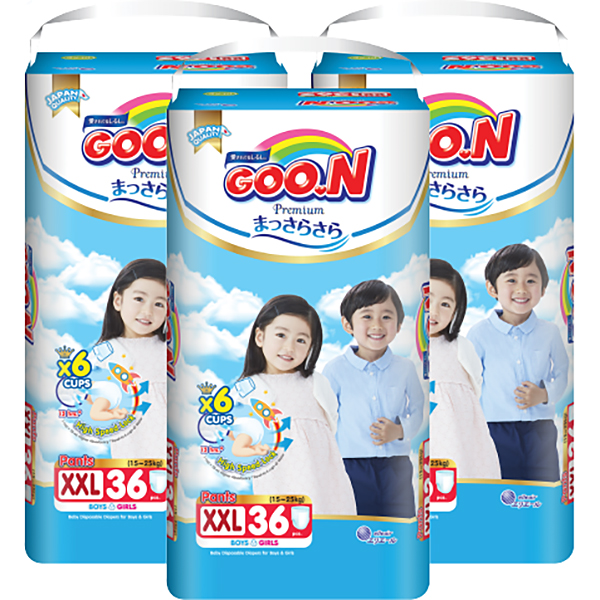 Combo 3 Gói Tã Quần Goo.n Premium Cực Đại XXL36 (36 Miếng) - Tặng 1 Tã Quần Đại XXL20 (20 Miếng)