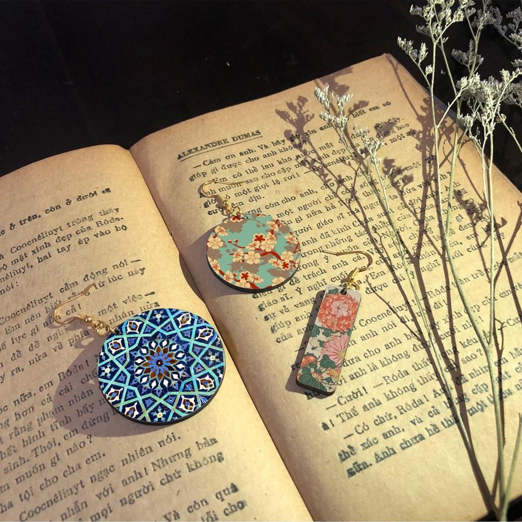 Bông Tai Gỗ Phong Cách Vintage Retro Thích Hợp Mặc Hè Dễ Phối Đồ