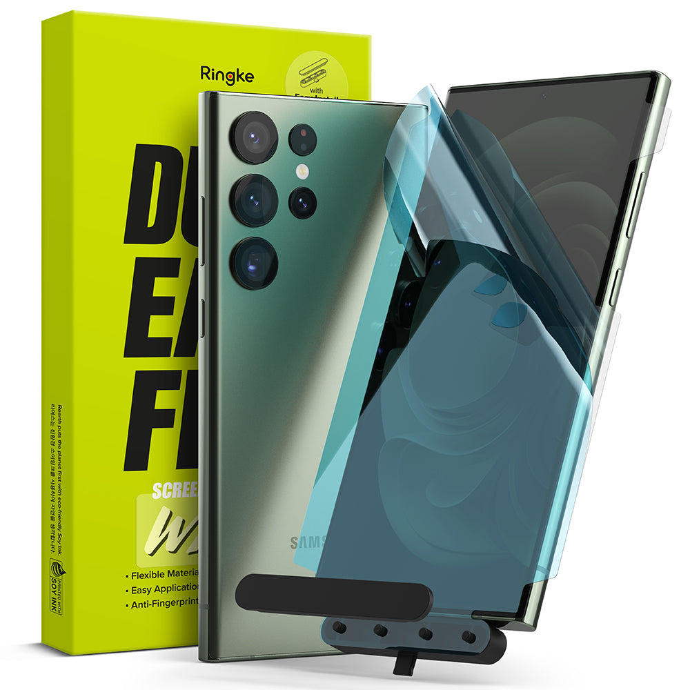 Dán màn hình dành cho Samsung Galaxy S23 Ultra Ringke Dual Easy Film Wing - Hàng Chính Hãng