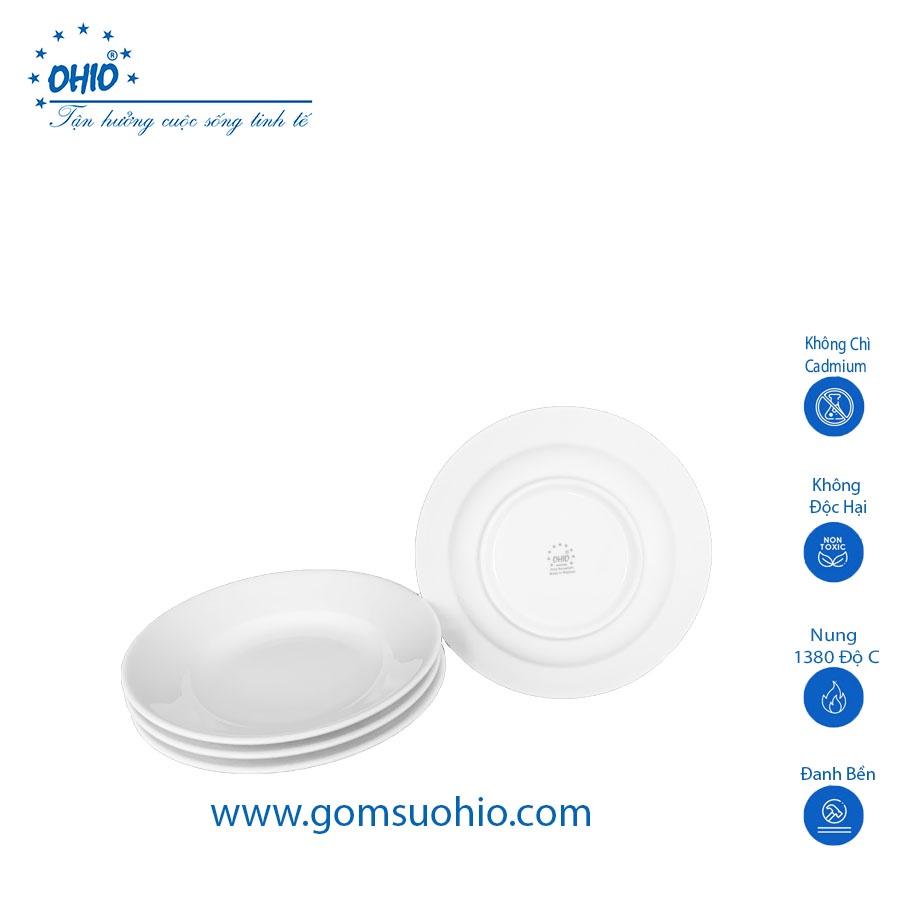 Đĩa Sâu 23cm Sứ Trắng OHIO