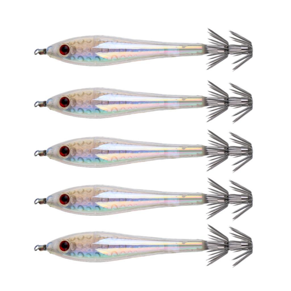 10pcs Luminous Fishing Lure Bait Squid Jig Hook Glow in Dark for Sleeve-Fish Octopus Cuttlefish