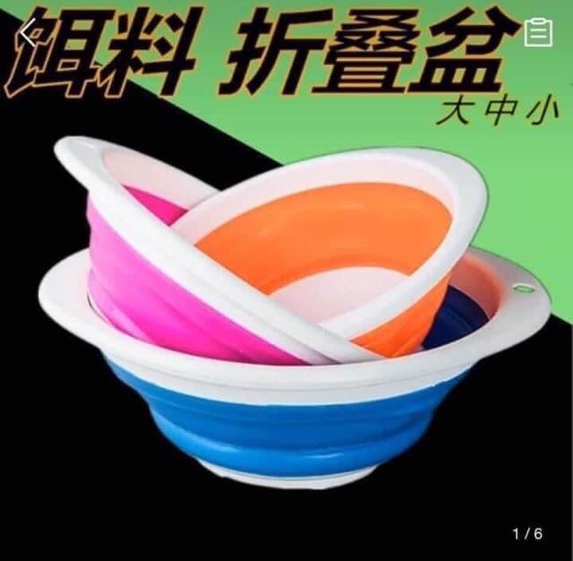 Bát trộn mồi câu nhựa Silica gel gấp gọn cực tiện.bát trộn mồi câu