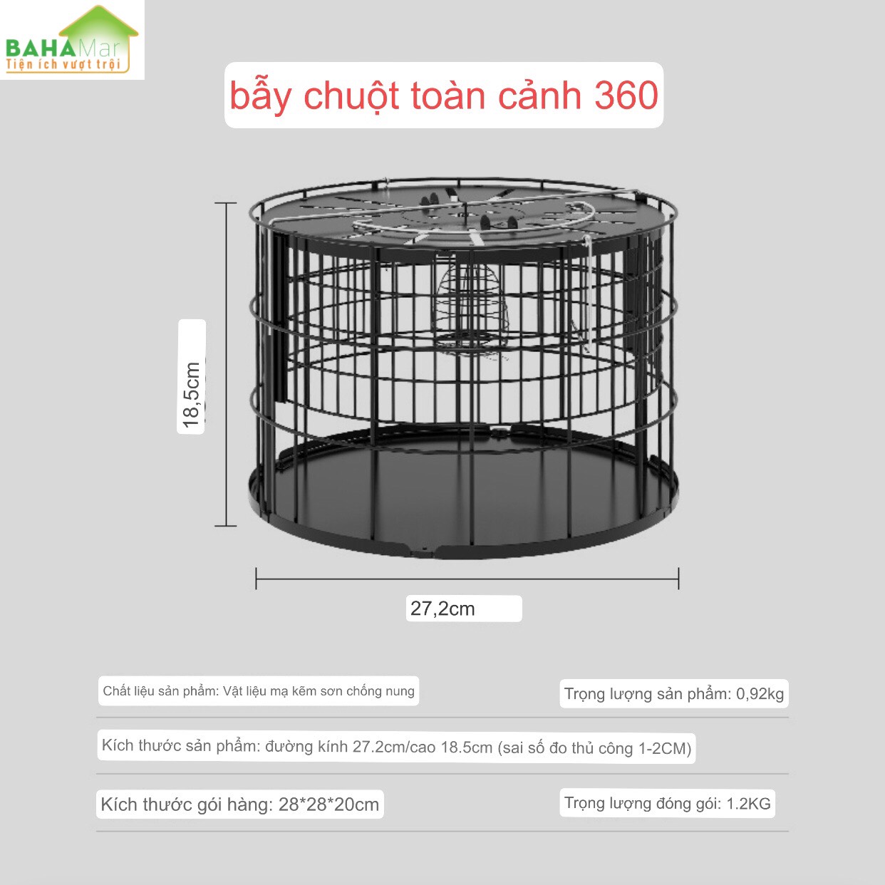 BẪY CHUỘT TỰ ĐỘNG KIỂU LỒNG CHIM, BẮT CHUỘT TOÀN DIỆN KHÔNG GÓC CHẾT "BAHAMAR"  được cải thiện rất nhiều để loại bỏ sự rắc rối của những con chuột quá nhỏ trong lồng