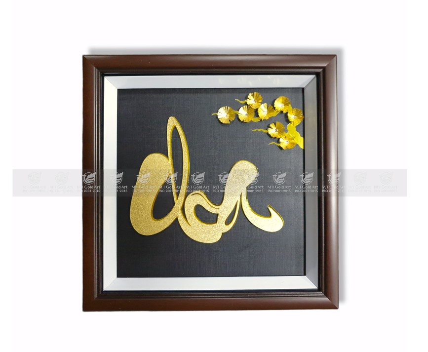 tranh chữ cha dát vàng 24k(30x30cm) MT Gold Art- Hàng chính hãng, trang trí nhà cửa, phòng làm việc, quà tặng cha, sếp, đối tác, khách hàng, tân gia, khai trương 