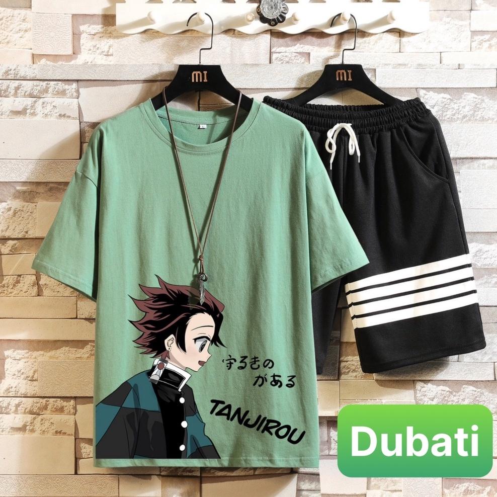 Bộ Thể Thao Nam Tanjirou, Set Đồ Bộ Nam Chất Thun Co Giãn, Năng Động Mùa Hè, 3 Màu Trẻ Trung - Dubati Fashion