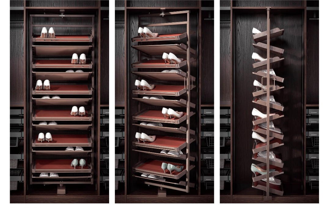 Phụ kiện của tủ áo (Kệ để giày thông minh bề mặt bọc da cao cấp mã MW08 loại 8 tầng/10 tầng/12 tầng)