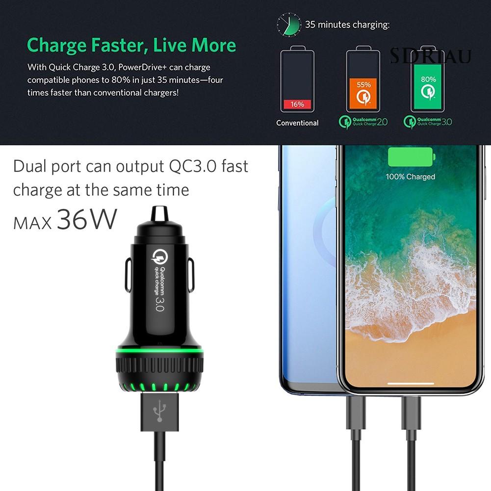 Tẩu Sạc Nhanh Qcdz 36w Qc3.0 Usb Cho Xe Hơi