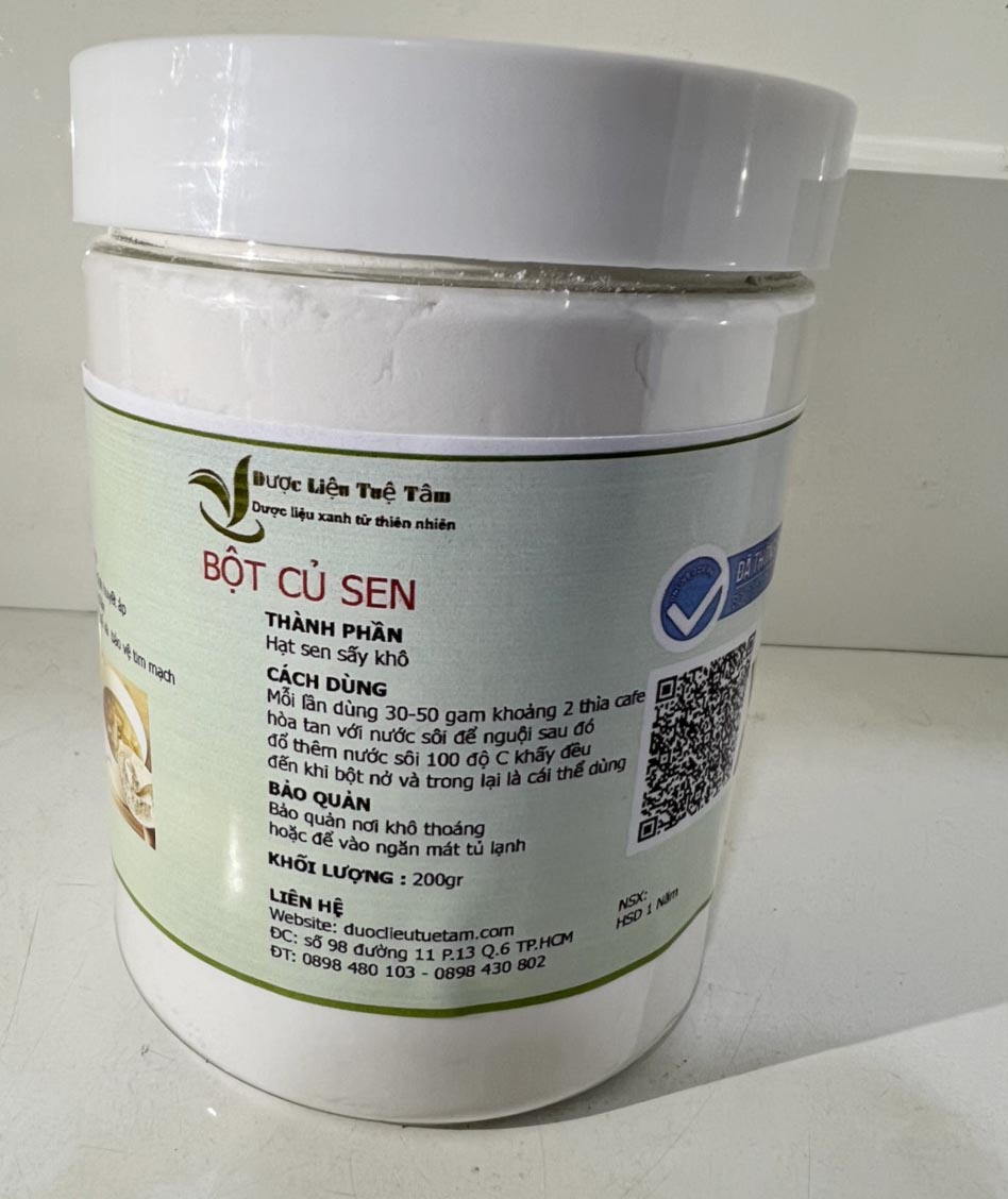 Tinh Bột Củ Sen 100% Nguyên Chất - Cung cấp đầy đủ dưỡng chất cho cơ thể ( Hủ 200gr)