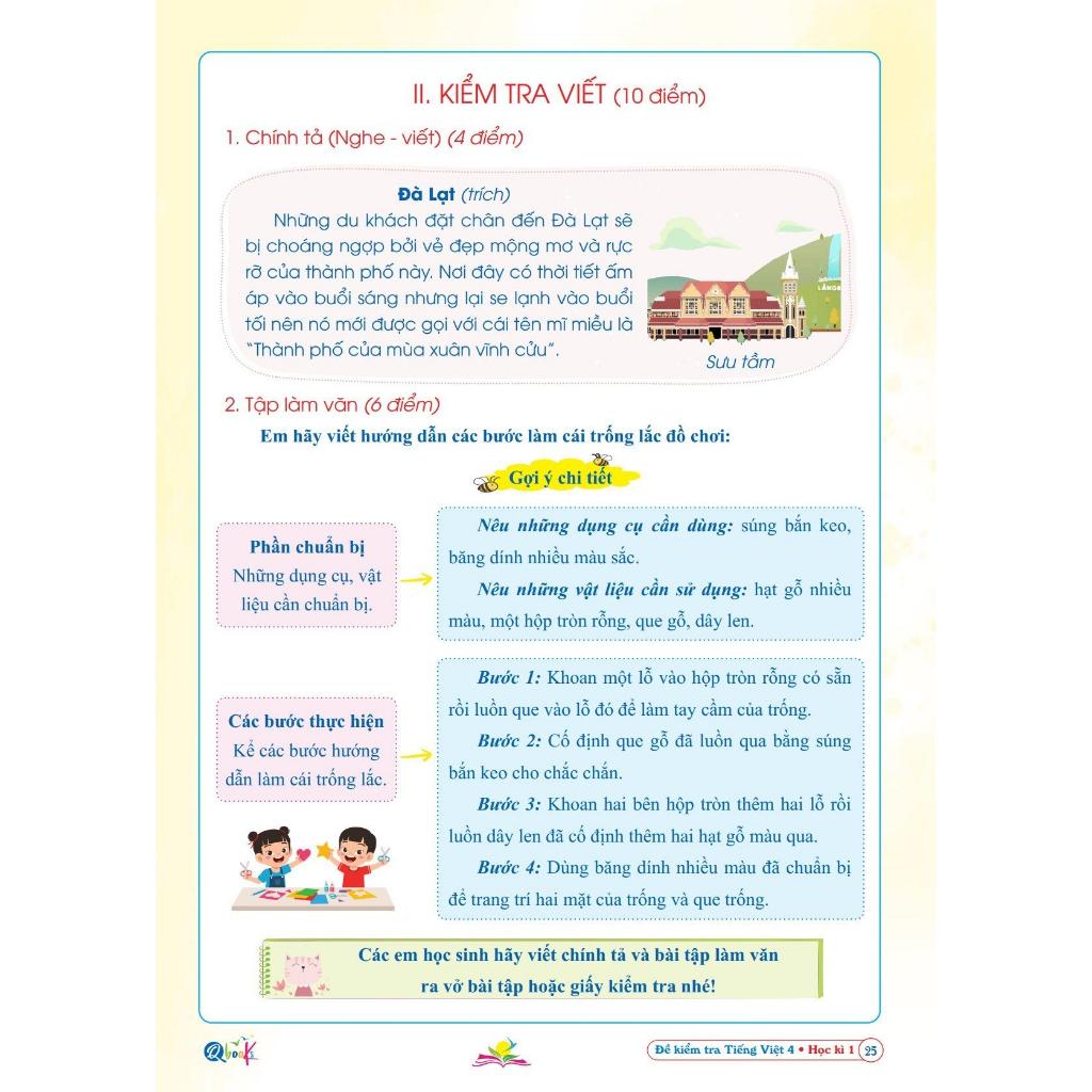 Sách Đề Kiểm Tra Tiếng Việt Lớp 4 - Học Kì 1 - Kết Nối Tri Thức Với Cuộc Sống (1 cuốn) - Bản Quyền