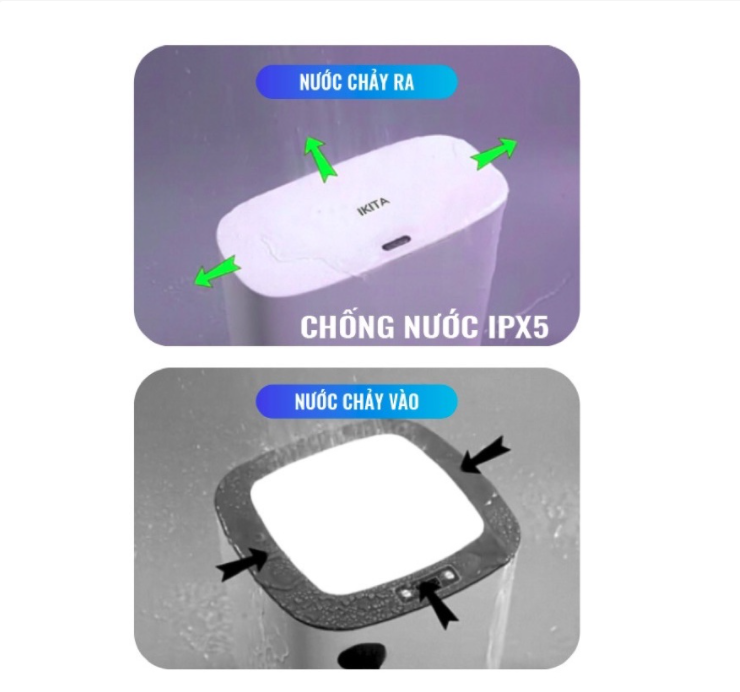 Thùng Rác Thông Minh Cảm Ứng , Cảm Biến Tự Động Đóng Mở Hinh Oval Cho Phòng Khách, Bếp, Ngủ, Làm Việc - IKITA