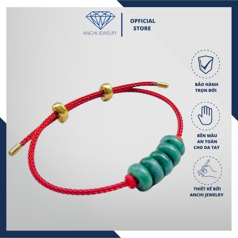 Vòng tay ngũ điếu phong thuỷ, vòng đồng điếu ngọc sơn thủy mệnh mộc, hỏa. Anchi jewelry