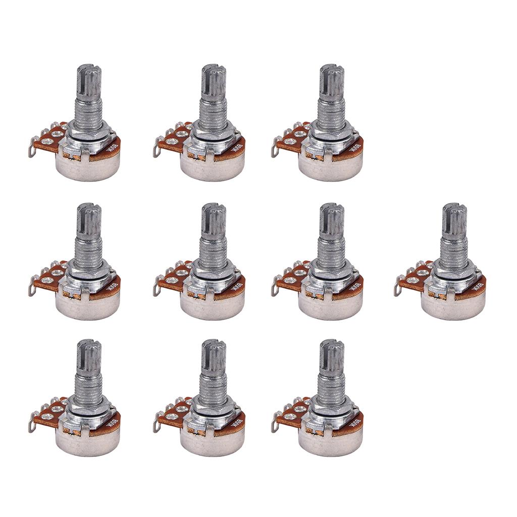 10pcs 18mm Long Split Shaft Potentiometer Audio Pots for Electric Guitar Bass Parts