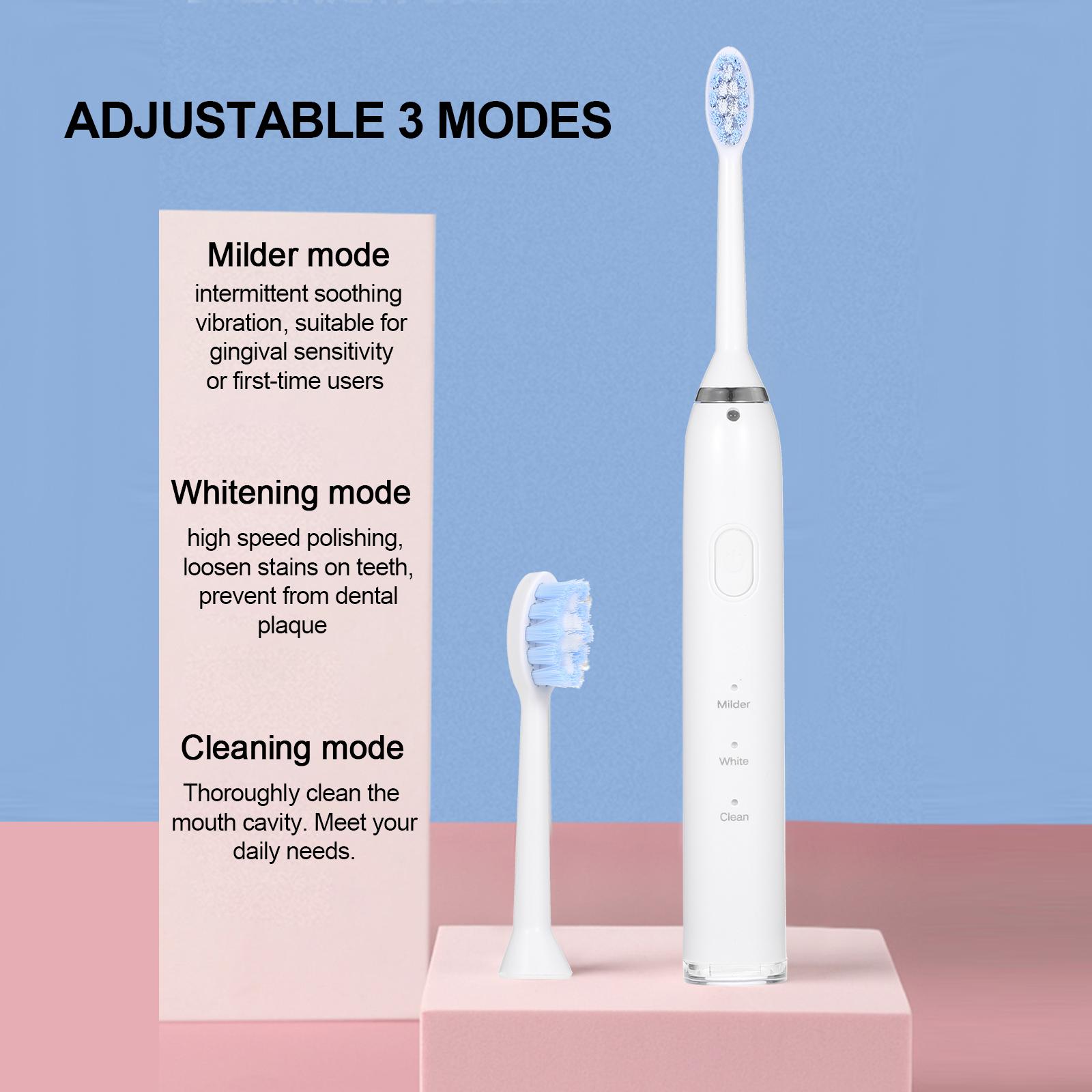 IPX6 Waterproof USB Charging Electric Teeth Cleaner 6 Brush Heads Electric Toothbrush