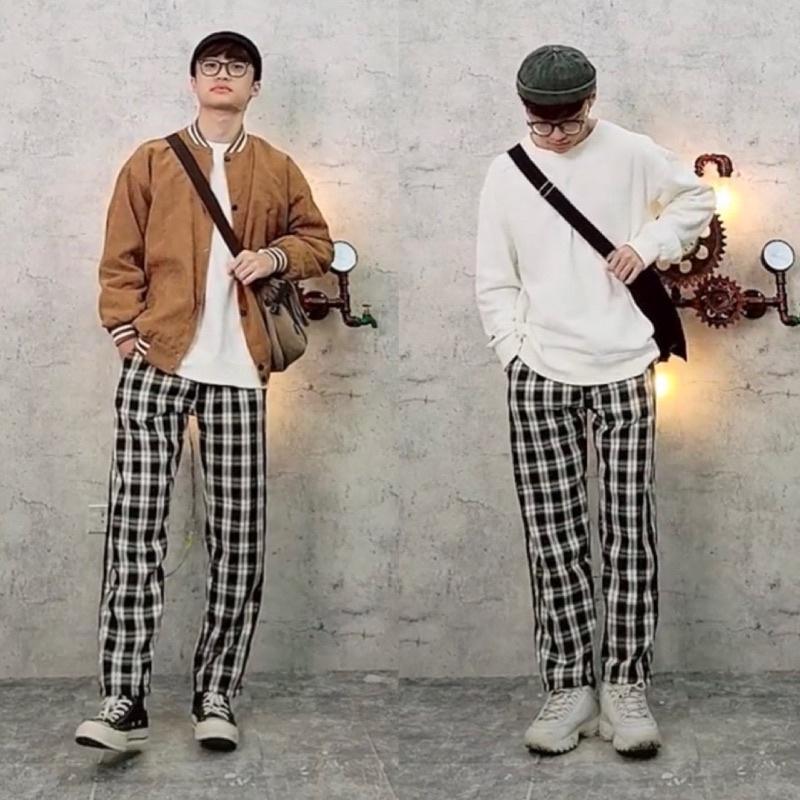 Quần BAGGY Caro Ống Rộng Unisex Form Suông, Caro Pants Nam Nữ Hot Trend Gen Z Ulzzang Mr.Smile 99 Shop