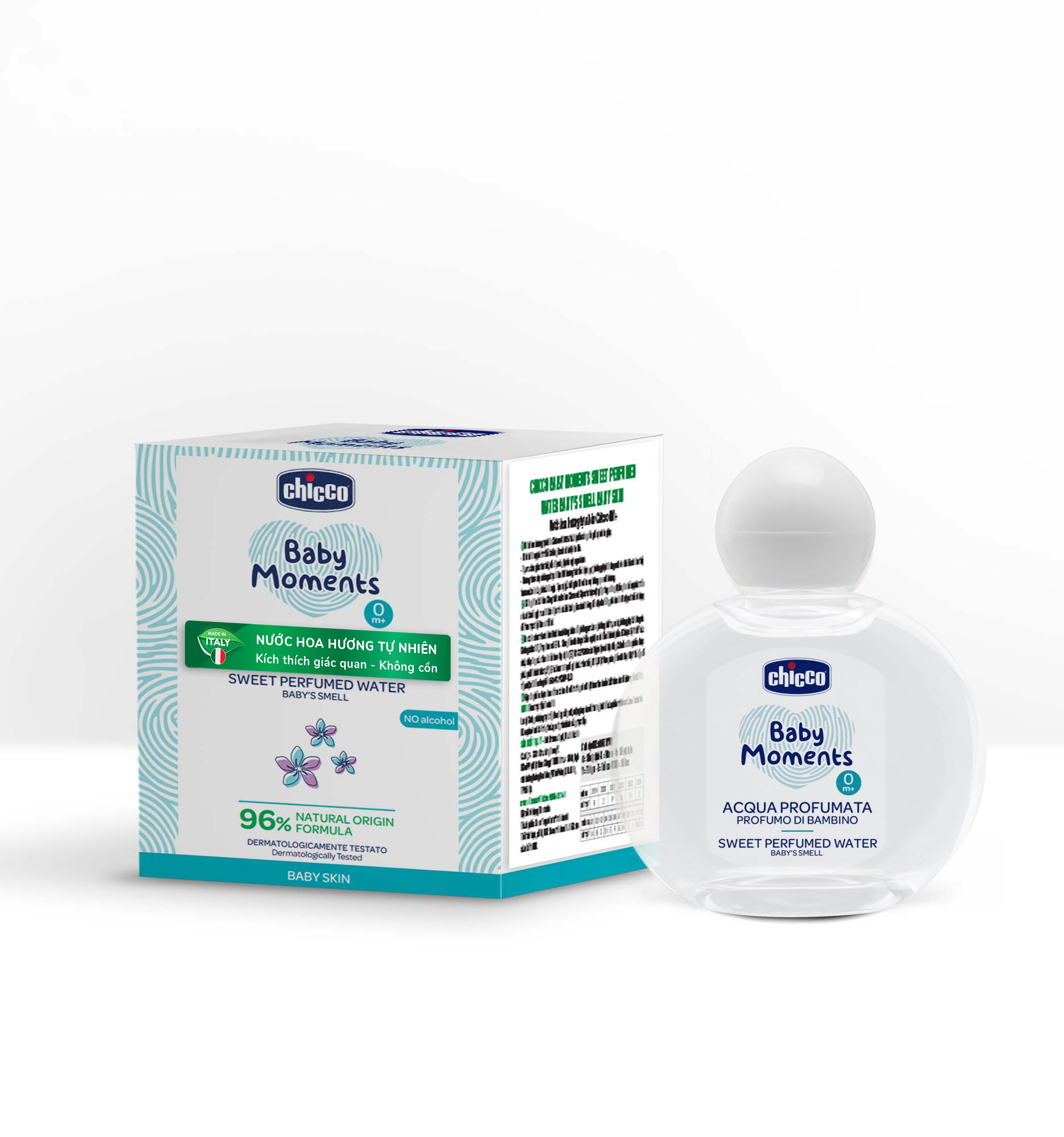 Nước hoa hương tự nhiên 0M+ Chicco cho bé 100ml_Tặng sữa dưỡng ẩm Chicco hạnh nhân 50ML