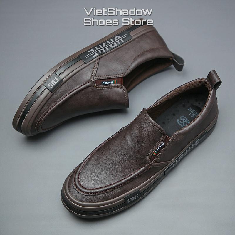 Slip on, giày lười nam thương hiệu Shanbu - Chất liệu da PU, đế cao su 5 màu tuyệt đẹp - Mã SP 22807